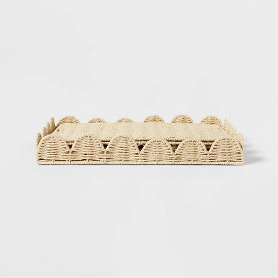 Woven Paper Scallop KD Storage with Lid - Pillowfort