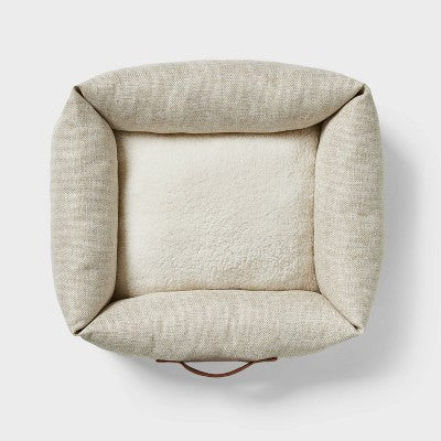 Neutral 4-Sided Bolster Dog Bed - Boots & Barkley - Cream - S