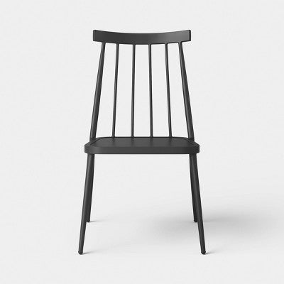 Windsor Armless Patio Dining Stacking Chair Black - Threshold (LOCAL PICKUP ONLY)