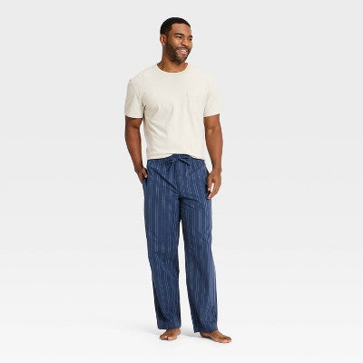 Men's Poplin Woven Pajama Pants Goodfellow & Co Navy Blue L