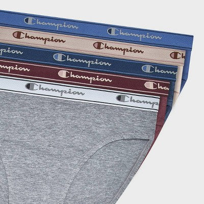Champion Women's 5pk Cotton Stretch Iconic Essentials Hi-Cut Underwear - L