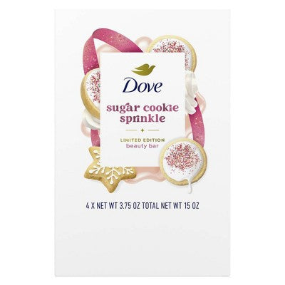 Dove Beauty Limited Edition Holiday Treat Bar Soaps - Sugar Cookie Sprinkle - 15oz/4pk