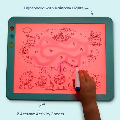 B. toys 3-in-1 Grab & Glow Lightboard - 9pc Portal LED Drawing Board for Kids, Travel Toy