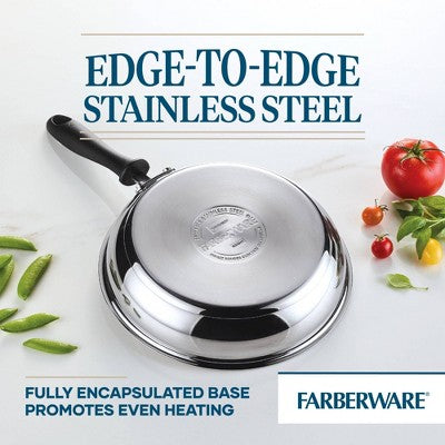 Farberware Reliance 2pc Stainless Steel Skillets: Dishwasher-Safe, Phenolic Handle, Induction Compatible