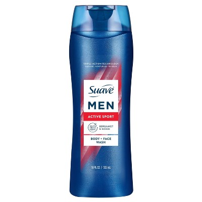 Suave Men's Sport Body Wash - 18 fl oz: Liquid, Basic Cleansing, Woodsy Bergamot, Whole Body Use