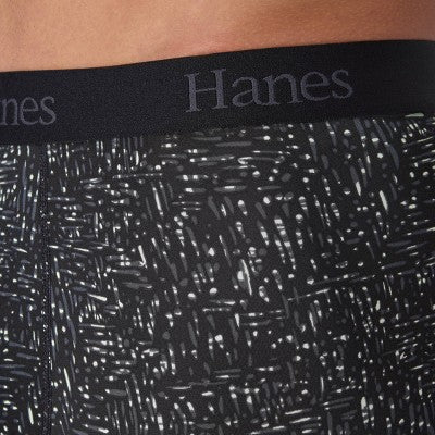Hanes Originals Premium Super Stretch Boxer Briefs 3pk - Aqua Blue/Black S: Tagless, Moisture Wicking, Quick Drying