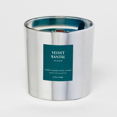 19.3oz Wooden Wick Jar Candle Velvet Santal - Threshold