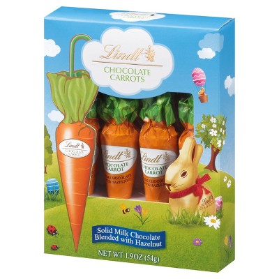 Lindt Easter Solid Milk Chocolate Candy Hazelnut Carrots - 1.9oz/4ct