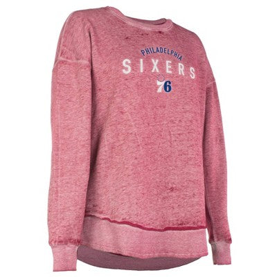 NBA Philadelphia 76ers Women's Burnout Crew Neck Fleece Sweatshirt - M