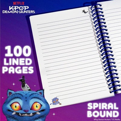 KPop Demon Hunters 6"x8" Hard Cover Spiral Notebook Cat