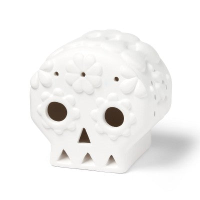 Dia de Muertos Craft Lit Ceramic Sugar Skull - Mondo Llama