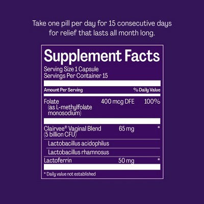 Bonafide Vaginal Health Pre + Probiotic Capsules - Clairvee - Relieves Odor, Itching & Discharge - 1 Month Supply