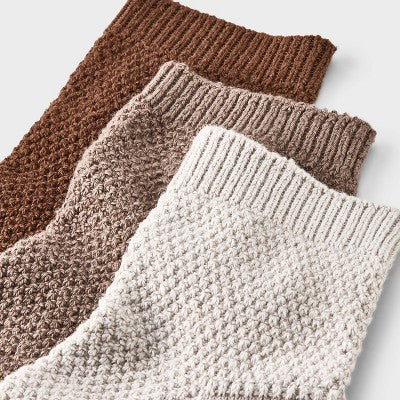 Women's Textured Stitch 3pk Ankle Socks - Universal Thread 4-10