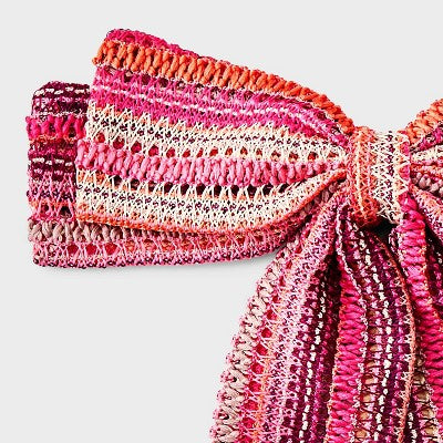 Girls' Scallop Striped Bow Barrette - Cat & Jack Red/White/Blue