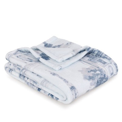 Novelty Recycled Printed Paris Plush Throw Blanket