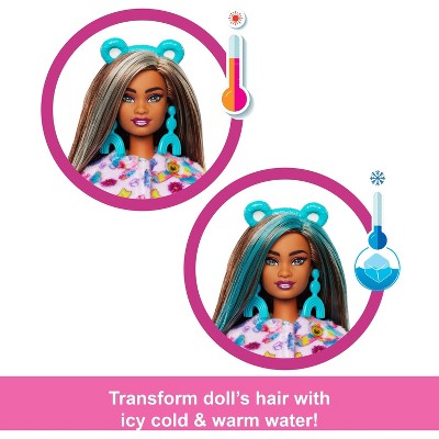 Barbie Cutie Reveal Care Bears Doll & Accessories, Series 2 Good Vibes Bear with 10 Surprises