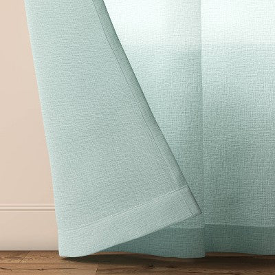 42"x84" Sheer Crinkled Gauze Matelasse Curtain Panel Blue - Room Essentials