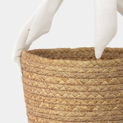 Natural Woven Bow Handle Basket Ivory - Threshold