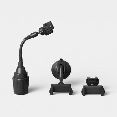 Car Mount (2-in-1) Matte Finish 2 pk - dealworthy Black