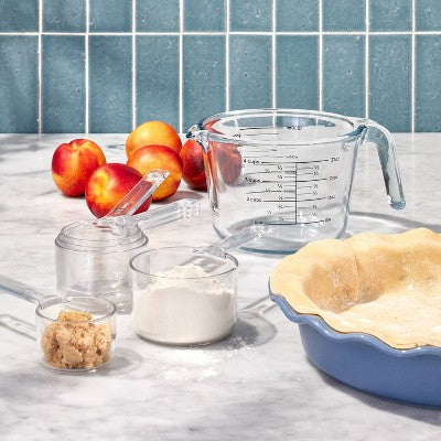 4 Cup Glass Measuring Cup Clear - Figmint: Borosilicate, Microwave & Dishwasher Safe, 32oz Capacity