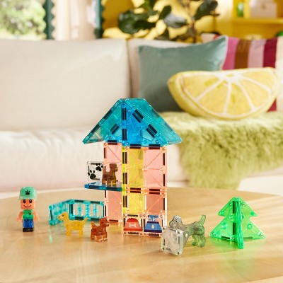 MAGNA-TILES Puppy Park: 27-Piece Magnetic Building Set for Math & Engineering Skills