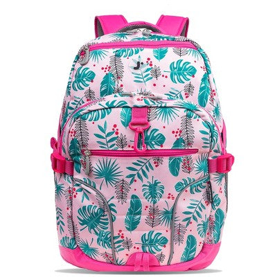 J World Atom Multi-Compartment Laptop 18.5" Backpack - Palm Leaves
