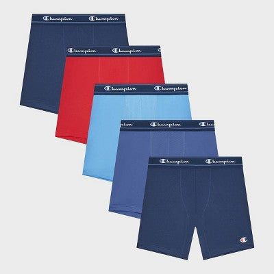 Champion Men's Active Performance 5pk Breathable Boxer Briefs - Blue/Red/Navy XXL