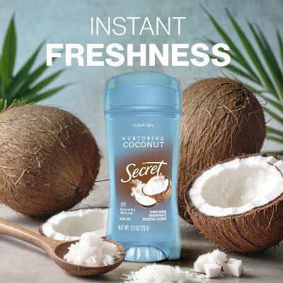 Secret Fresh Clear Gel Antiperspirant Deodorant - Coconut Scent - 2pk/2.6oz