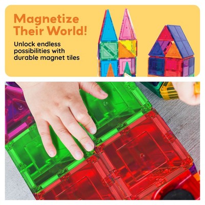 PICASSO-TILES Magnetic Tiles for Kids – 100PCS STEM Building Blocks Set, Educational Construction Toy, Creative Learning Kit
