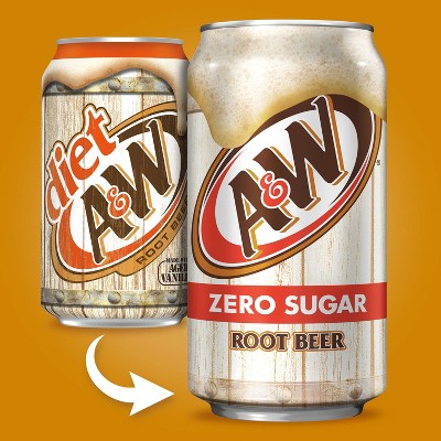 A&W Root Beer Zero Sugar Soda - 12pk/12 fl oz Cans