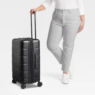 Hardside Medium Checked Spinner Suitcase - Open Story?Black (LOCAL PICKUP ONLY)