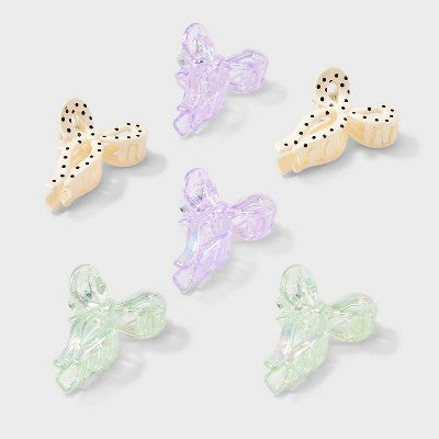 Girls' 6pk Bow Claw Clip Set - art class