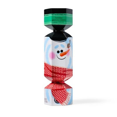 Christmas Cracker Candy Filled with Red, Green, White Gummy Bears - 3oz - Favorite Day (Character May Vary)