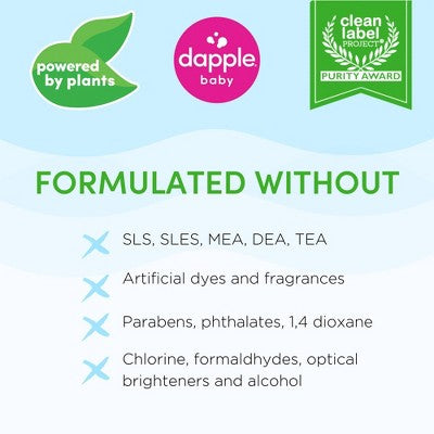 Dapple Bottle & Dish Soap - Fragrance Free - 3 fl oz: Hypoallergenic, Paraben-Free, Sulfate-Free, Dye-Free