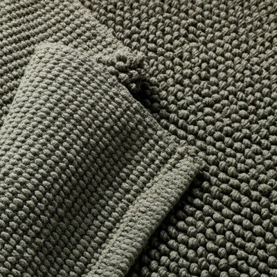 21"x34" Textured Bath Mat Olive - Casaluna