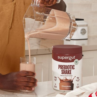 Supergut Prebiotic Shakes for GLP-1 Craving Control & Digestive Health - Chocolate - 16.6oz