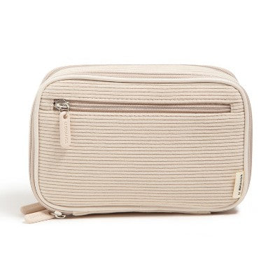 U Brands 8"x5.25" Dual Zip Corduroy Tech Organizer Sand