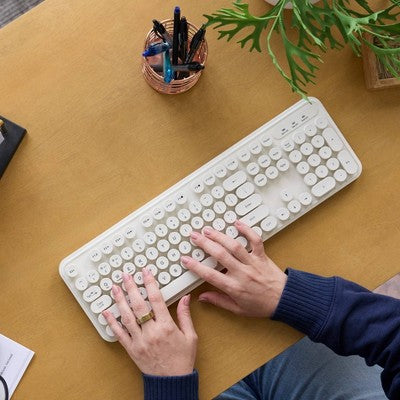 Full Size Round Pop Key Plaid Keyboard - heyday