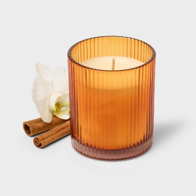 Mini Ribbed Glass Candle Vanilla Pumpkin - Threshold