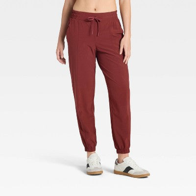 Women's Active Light Mid-Rise Joggers - All In Motion Maroon L