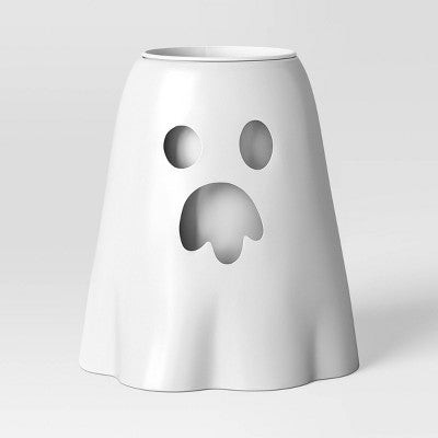8.25" Small Metal Ghost Planter Halloween Decorative Prop Gray - Hyde and EEK! Boutique