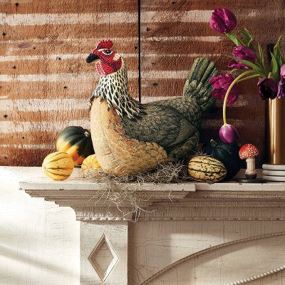 14"x13" Beaded Chicken Novelty Plush Pillow - John Derian for Target
