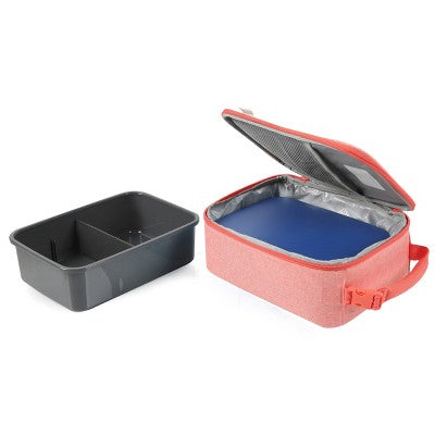 Fulton Bag Co. Upright Lunch Bag - Coral Crush: Polyester Zippered Sacks for All Ages