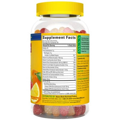 Nature Made Multi Plus Omega 3 Multivitamin Gummies - Strawberry, Lemon & Orange - 140ct