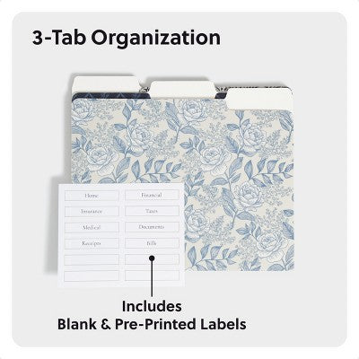 U Brands 12ct File Folders Ornate Florals