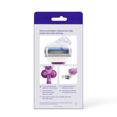 Flamingo Moisture Plus Women's Razor with 2 Razor Blade Cartridges - Fig