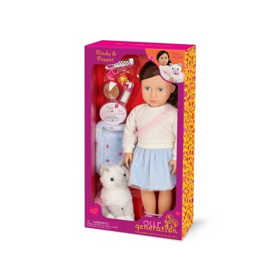 Our Generation Mindy & Pepper 18'' Doll & Pet Kitten Set