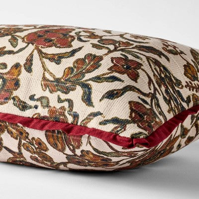 14"x24" Jacobean Floral Throw Pillow Cream and Burgundy - Threshold designed with Studio McGee (LOCAL PICKUP ONLY)