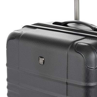 SWISSGEAR Checklite Medium Checked Spinner Suitcase - Black: Polyester Structured Luggage (LOCAL PICKUP ONLY)