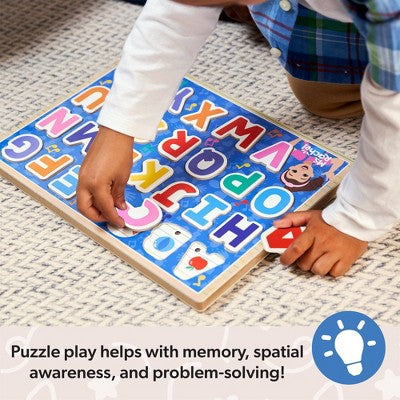 Melissa & Doug Ms. Rachel Wooden Phonics Alphabet Sound Puzzle with Light-Activated Sound Effects, 26-Piece: Educational Aid